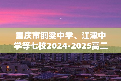 重庆市铜梁中学、江津中学等七校2024-2025高二上学期12月联考化学试题（答案）