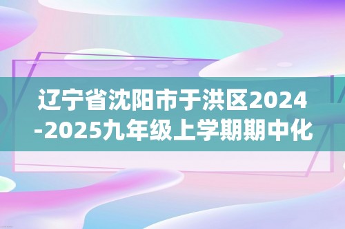 辽宁省沈阳市于洪区2024-2025九年级上学期期中化学试卷(答案)