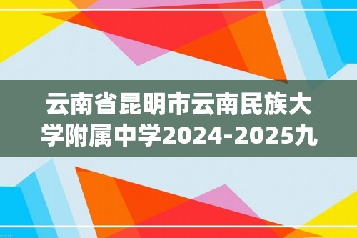 云南省昆明市云南民族大学附属中学2024-2025九年级上学期12月考化学试题(图片版,无答案)