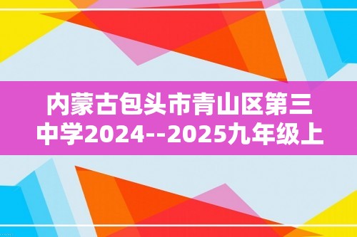 内蒙古包头市青山区第三中学2024--2025九年级上学期12月月考化学试题（无答案）