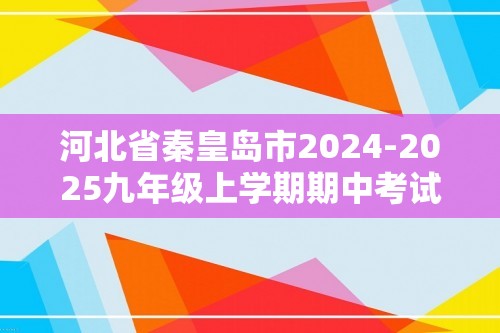 河北省秦皇岛市2024-2025九年级上学期期中考试化学试卷