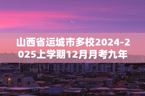 山西省运城市多校2024-2025上学期12月月考九年级化学试卷（图片版无答案）