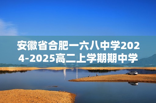 安徽省合肥一六八中学2024-2025高二上学期期中学情检测化学试卷（答案）