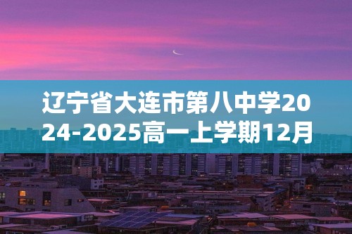 辽宁省大连市第八中学2024-2025高一上学期12月月考化学试题（图片版含答案）