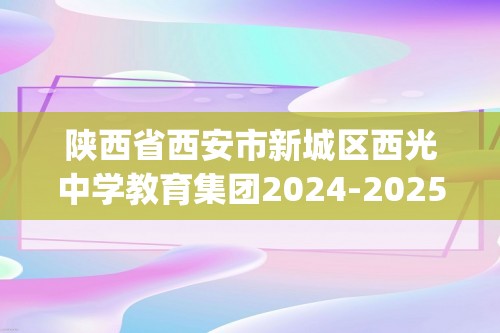 陕西省西安市新城区西光中学教育集团2024-2025九年级上学期12月联考化学试题(图片版,含答案)