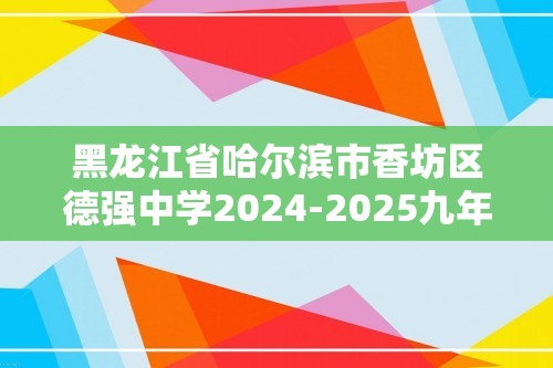 黑龙江省哈尔滨市香坊区德强中学2024-2025九年级上学期11月月考化学试卷（图片版含答案）