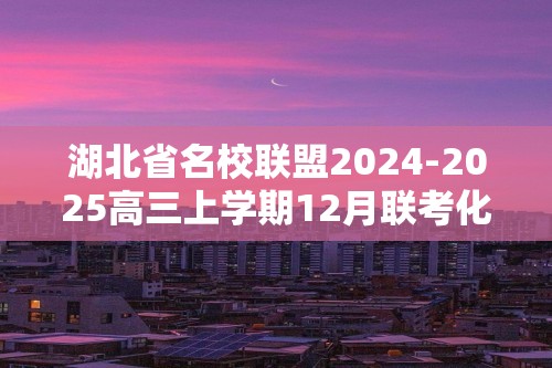 湖北省名校联盟2024-2025高三上学期12月联考化学试卷（答案）