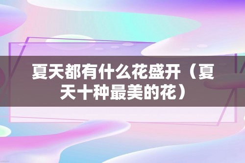 夏天都有什么花盛开（夏天十种最美的花）