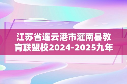 江苏省连云港市灌南县教育联盟校2024-2025九年级上学期12月月考化学试题（图片版无答案）