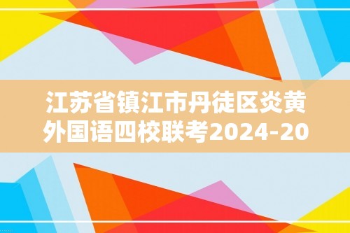 江苏省镇江市丹徒区炎黄外国语四校联考2024-2025九年级上学期12月月考数学试题（含手写答案）