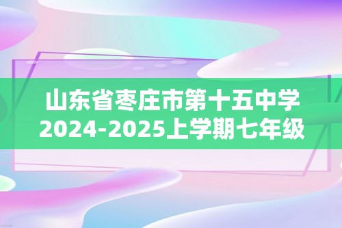 山东省枣庄市第十五中学2024-2025上学期七年级12月月考数学试题（含答案）