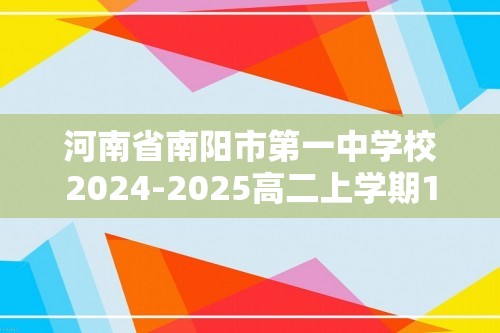 河南省南阳市第一中学校2024-2025高二上学期12月第三次月考数学试卷（图片版含解析）