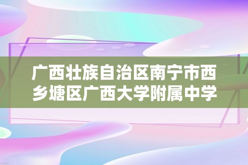 广西壮族自治区南宁市西乡塘区广西大学附属中学2024—2025九年级第四次阶段测试数学试题（无答案）