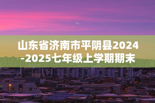 山东省济南市平阴县2024-2025七年级上学期期末数学模拟试题（无答案）