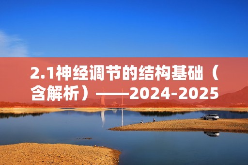 2.1神经调节的结构基础（含解析）——2024-2025高二生物学人教版（2019）选择性必修一同步课时作业