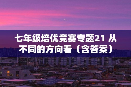 七年级培优竞赛专题21 从不同的方向看（含答案）