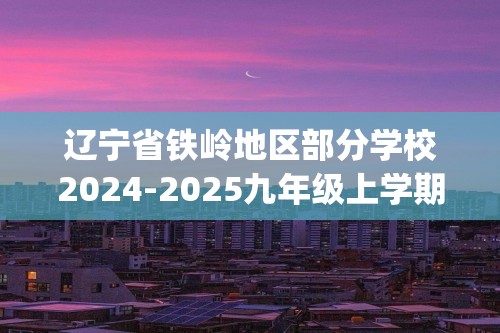 辽宁省铁岭地区部分学校2024-2025九年级上学期月考（一）化学试题(图片版,含答案)