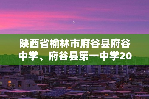 陕西省榆林市府谷县府谷中学、府谷县第一中学2024-2025高二上学期9月月考化学试题（答案）