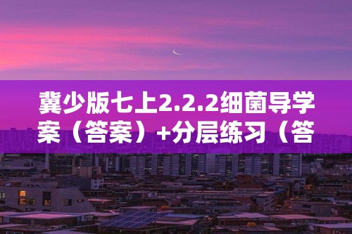 冀少版七上2.2.2细菌导学案（答案）+分层练习（答案）