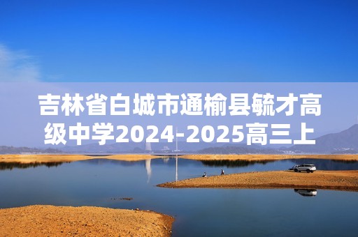 吉林省白城市通榆县毓才高级中学2024-2025高三上学期第一次月考 化学试卷（答案）