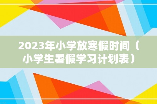 2023年小学放寒假时间（小学生暑假学习计划表）