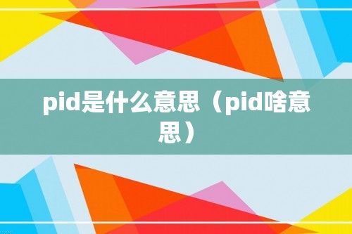 pid是什么意思（pid啥意思）