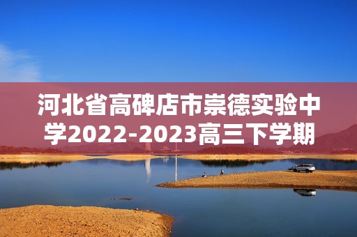 河北省高碑店市崇德实验中学2022-2023高三下学期期中考试历史试题（含解析）