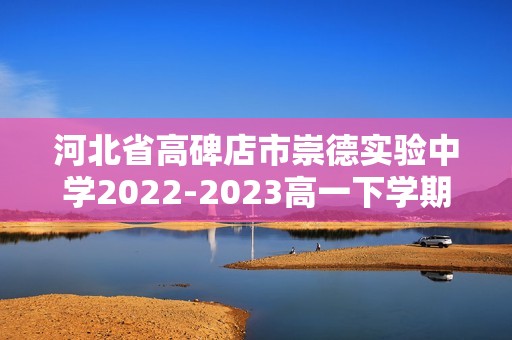 河北省高碑店市崇德实验中学2022-2023高一下学期期中考试历史试题（含解析）