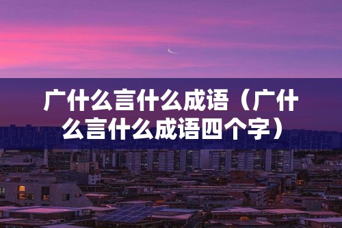 广什么言什么成语（广什么言什么成语四个字）