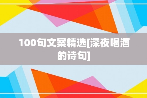 100句文案精选[深夜喝酒的诗句]