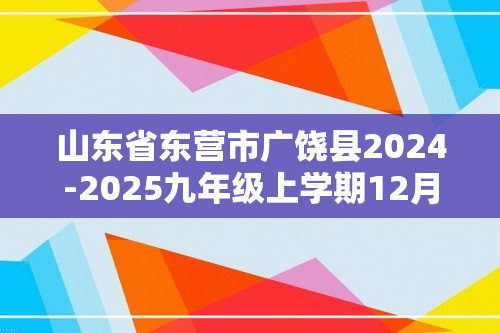 山东省东营市广饶县2024-2025九年级上学期12月月考数学试题（图片版无答案）