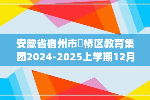 安徽省宿州市埇桥区教育集团2024-2025上学期12月月考九年级质量检测数学试卷(图片版无答案)