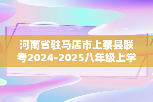 河南省驻马店市上蔡县联考2024-2025八年级上学期12月月考数学试题（图片版无答案）