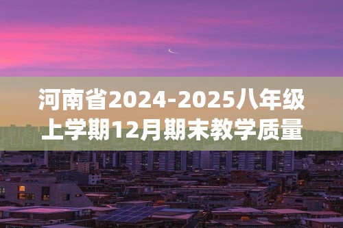 河南省2024-2025八年级上学期12月期末教学质量检测数学试题(图片版含答案)