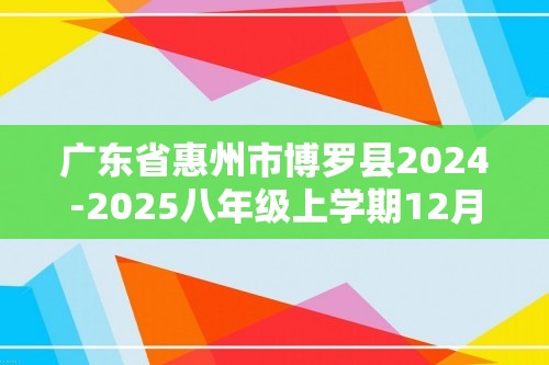 广东省惠州市博罗县2024-2025八年级上学期12月教学质量阶段检测数学试题（含部分解析）