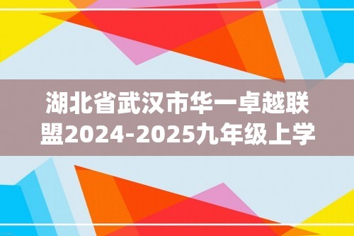 湖北省武汉市华一卓越联盟2024-2025九年级上学期12月学情调研数学试题(图片版含部分解析）