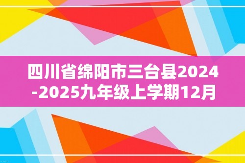 四川省绵阳市三台县2024-2025九年级上学期12月数学试题（含答案）