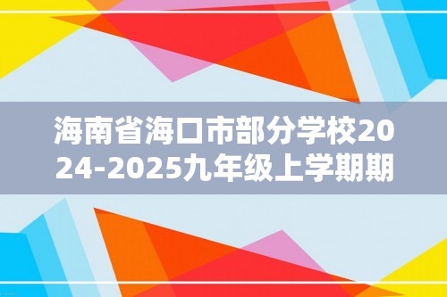 海南省海口市部分学校2024-2025九年级上学期期末化学模拟试卷（答案）