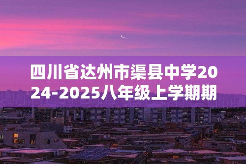 四川省达州市渠县中学2024-2025八年级上学期期末考试数学模拟测试题（一）（无答案）