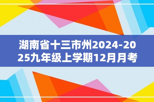 湖南省十三市州2024-2025九年级上学期12月月考数学试卷（含答案）