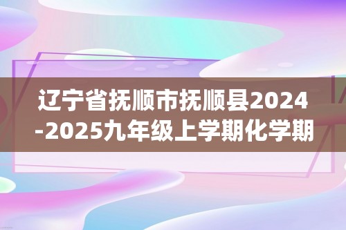 辽宁省抚顺市抚顺县2024-2025九年级上学期化学期末测试卷（图片版含答案)