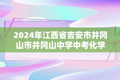 2024年江西省吉安市井冈山市井冈山中学中考化学模拟试卷三（图片版含解析）