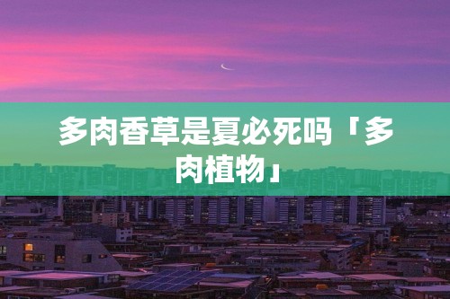 多肉香草是夏必死吗「多肉植物」