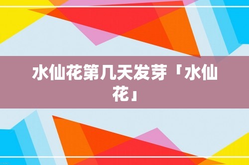 水仙花第几天发芽「水仙花」