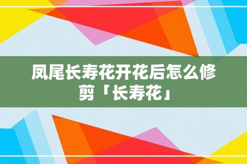 凤尾长寿花开花后怎么修剪「长寿花」