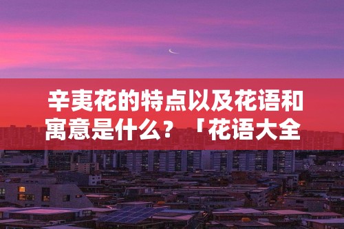  辛夷花的特点以及花语和寓意是什么？「花语大全」