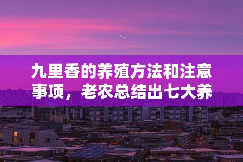 九里香的养殖方法和注意事项，老农总结出七大养殖基本方法「九里香」