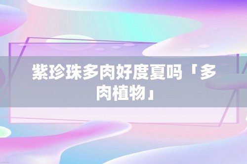 紫珍珠多肉好度夏吗「多肉植物」