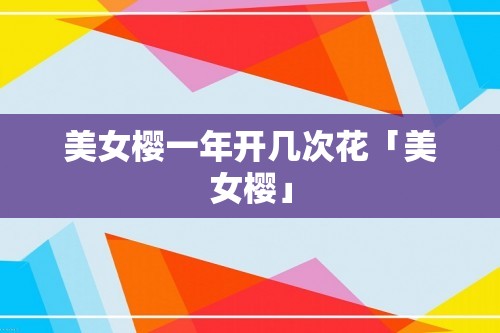 美女樱一年开几次花「美女樱」