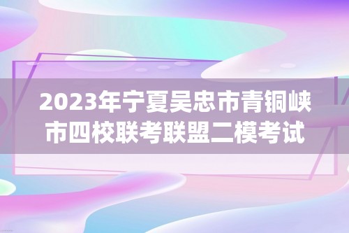 2023年宁夏吴忠市青铜峡市四校联考联盟二模考试化学试卷(图片版无答案)